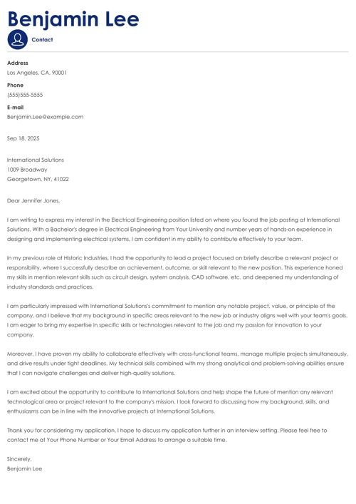 sample cover letter example
