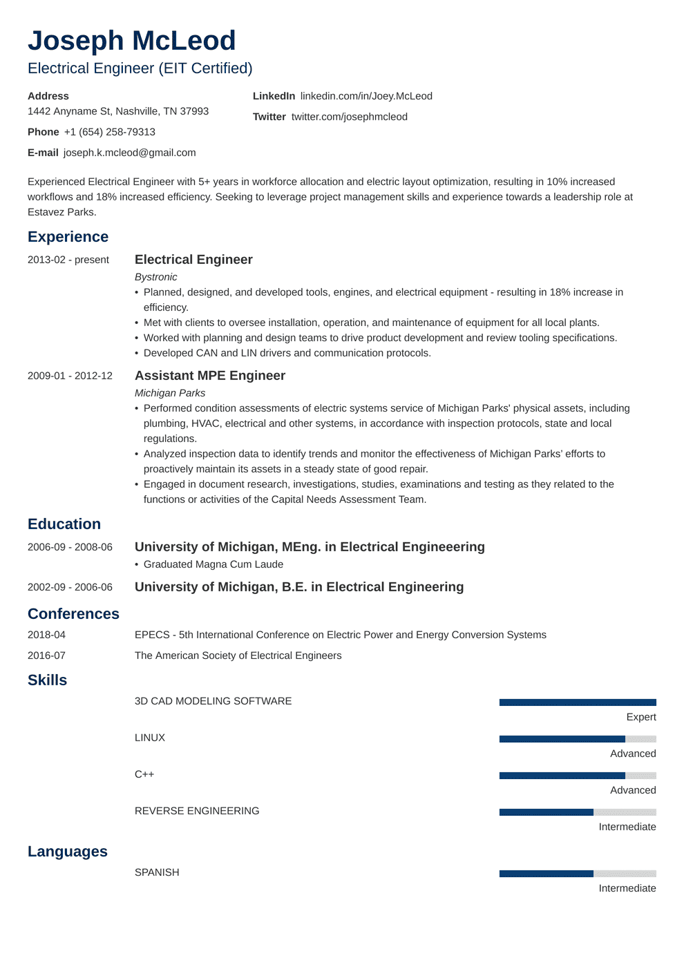 electrical engineering experience