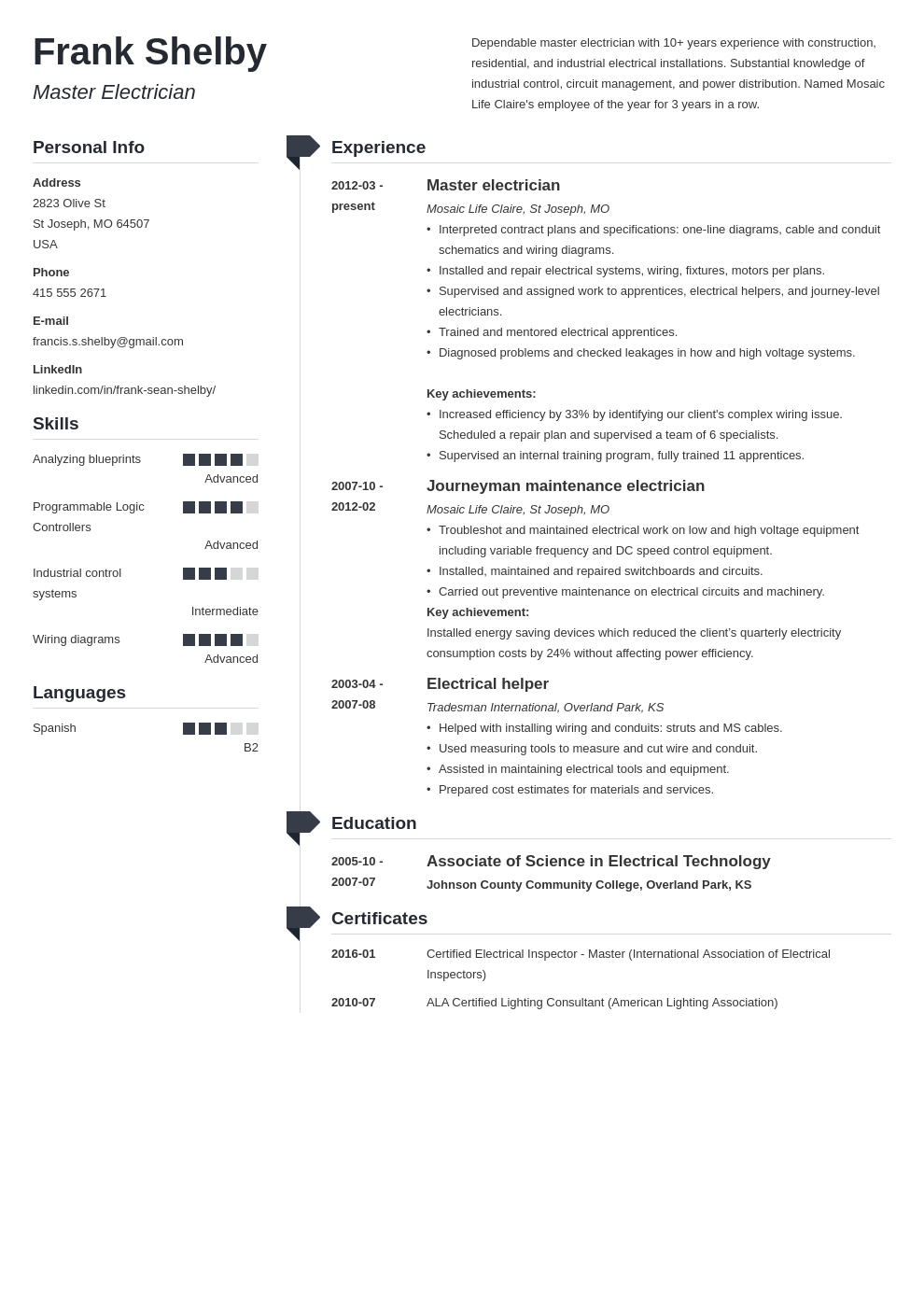 electrician resume example template muse