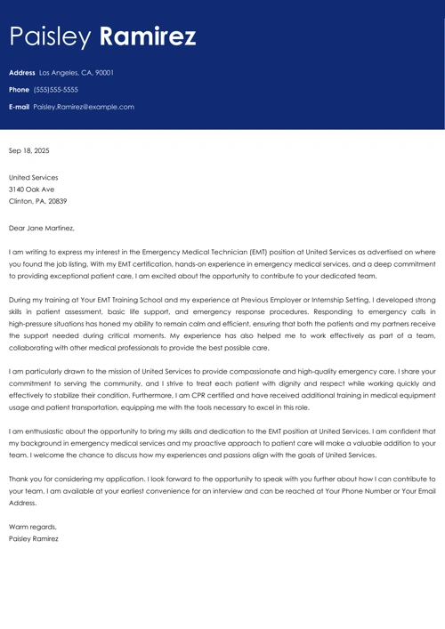 sample cover letter example