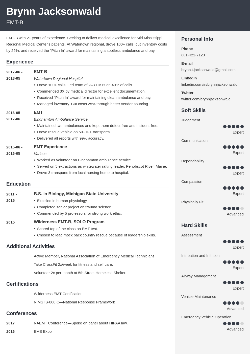 emt resume example template cubic
