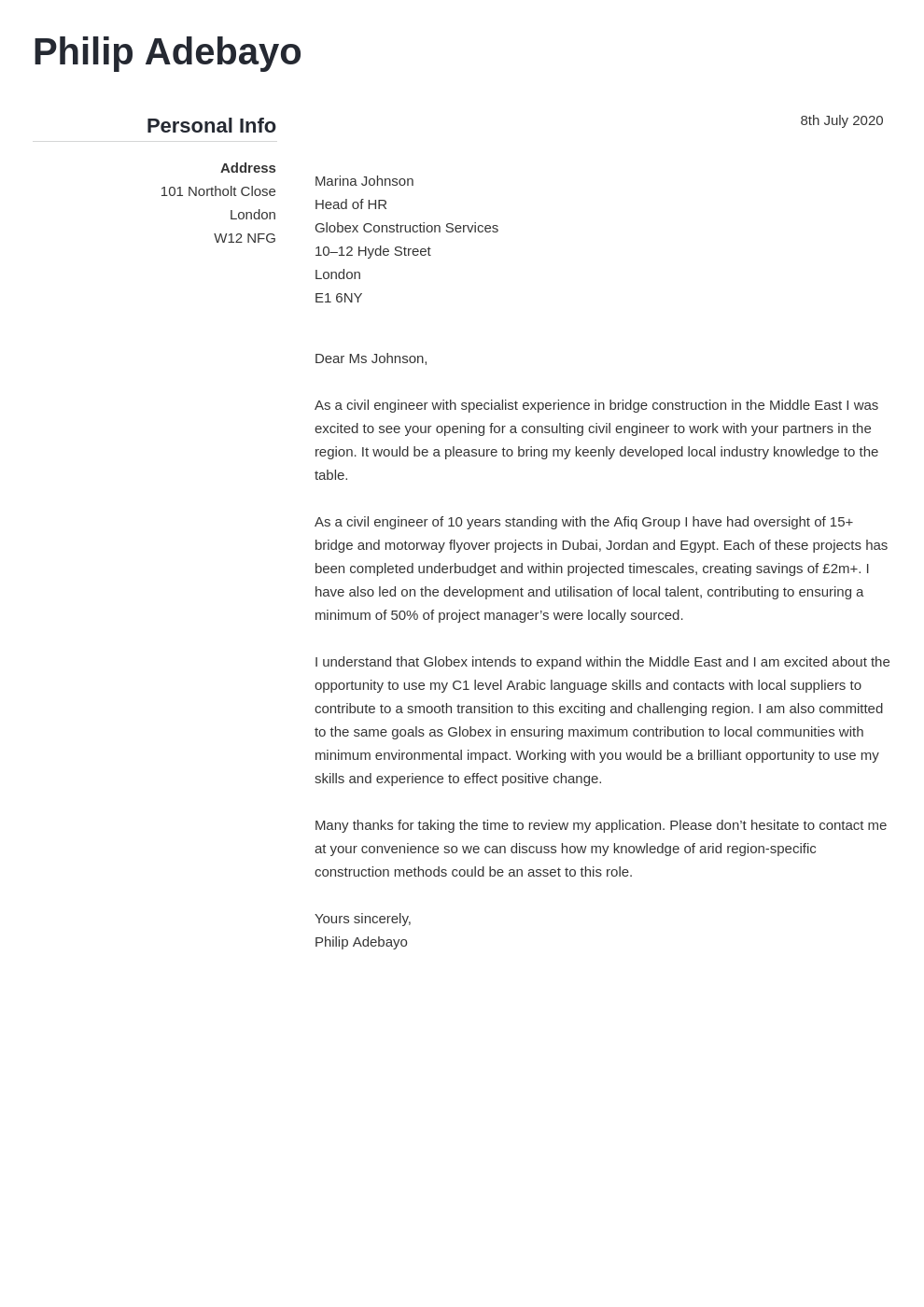 example of an engineering cover letter