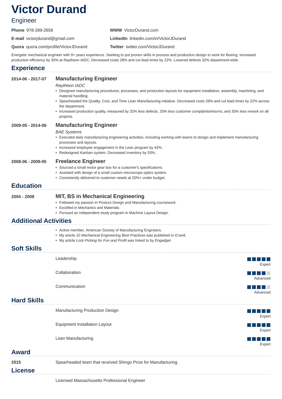 Engineering Student Resume Template Database