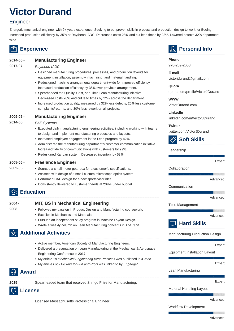 Engineering Resume Templates Examples Essential Skills