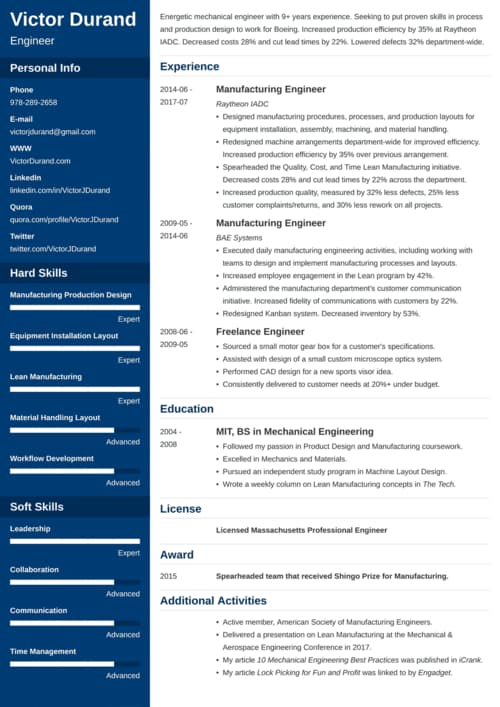 engineering resume example