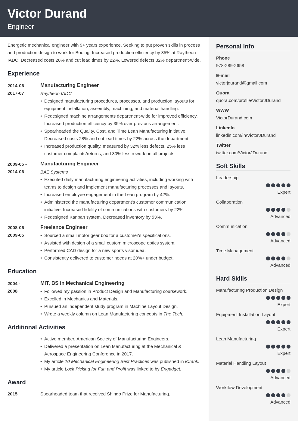 engineering resume example template cubic