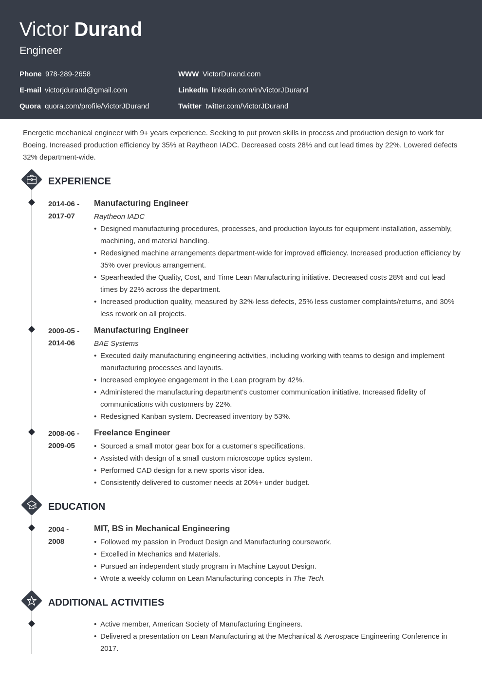 engineering resume example template diamond