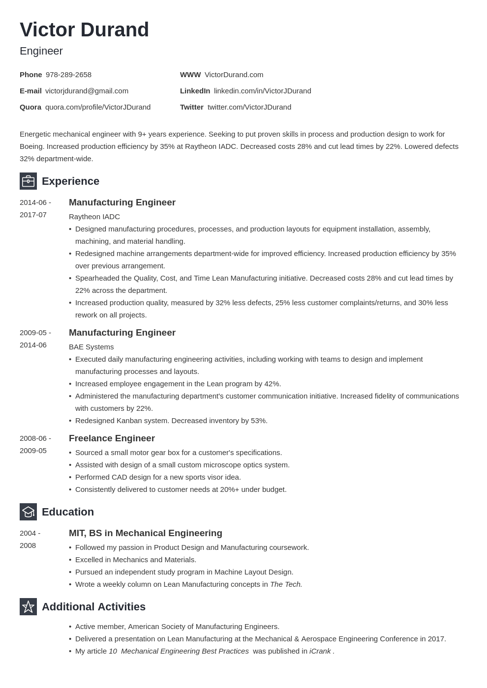 engineering resume example template newcast