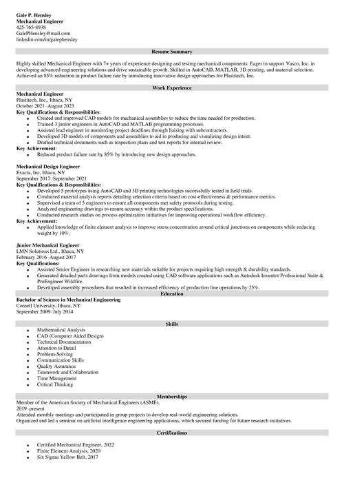 Engineering Resume Examples & Templates [2024]