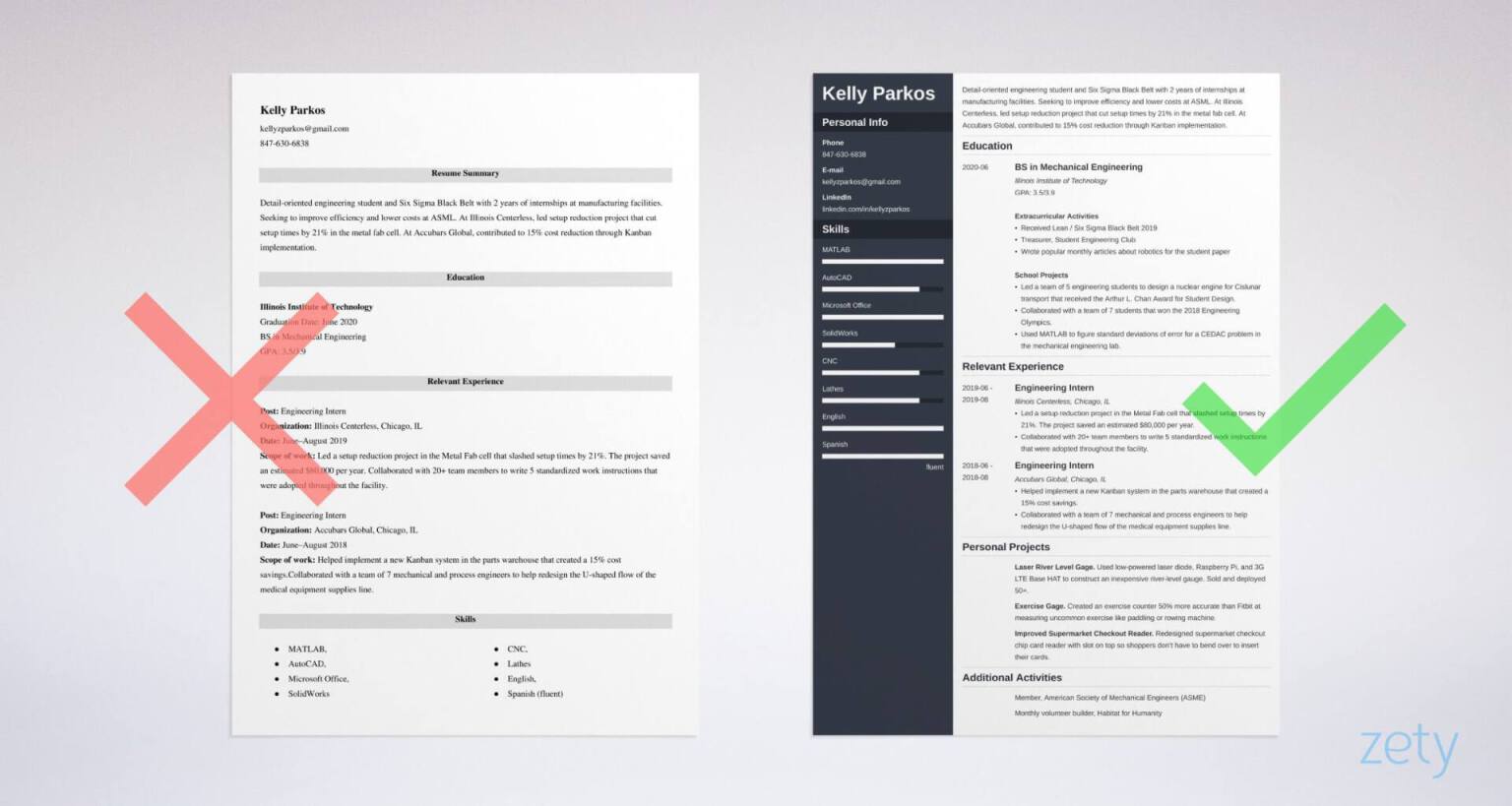 resume format for engineering students