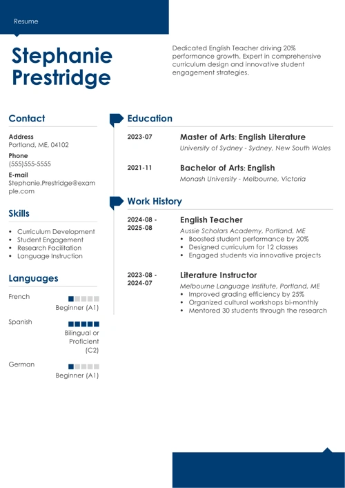 sample resume example