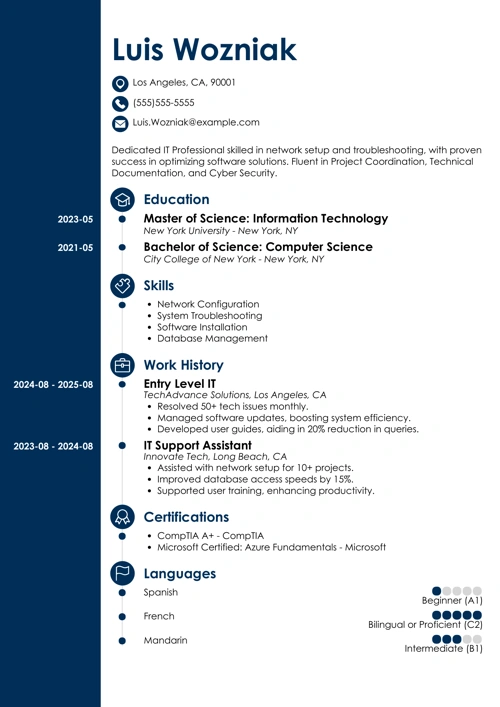 entry level it resume example