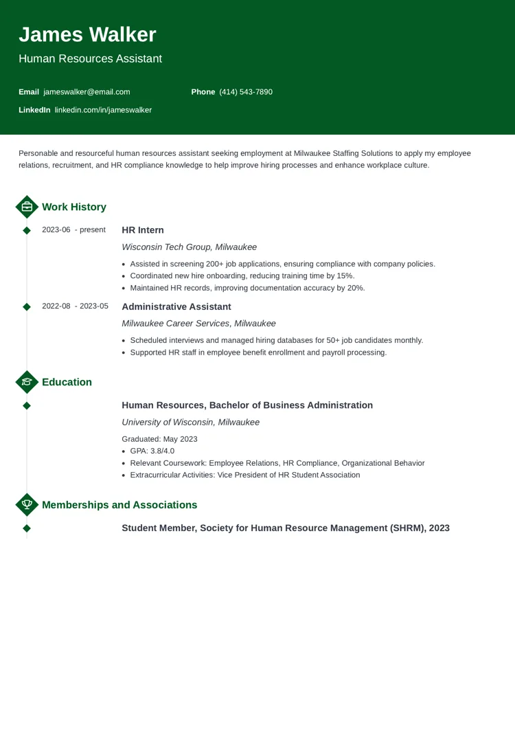 Entry-Level Human Resources Resume Example