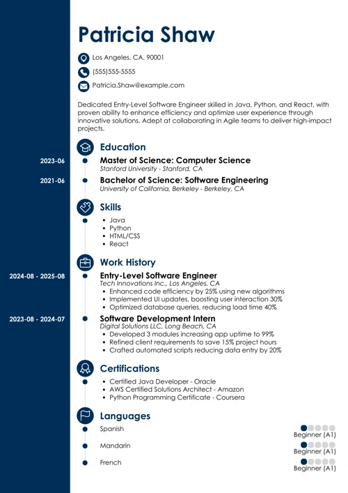 entry-level software engineer resume templates