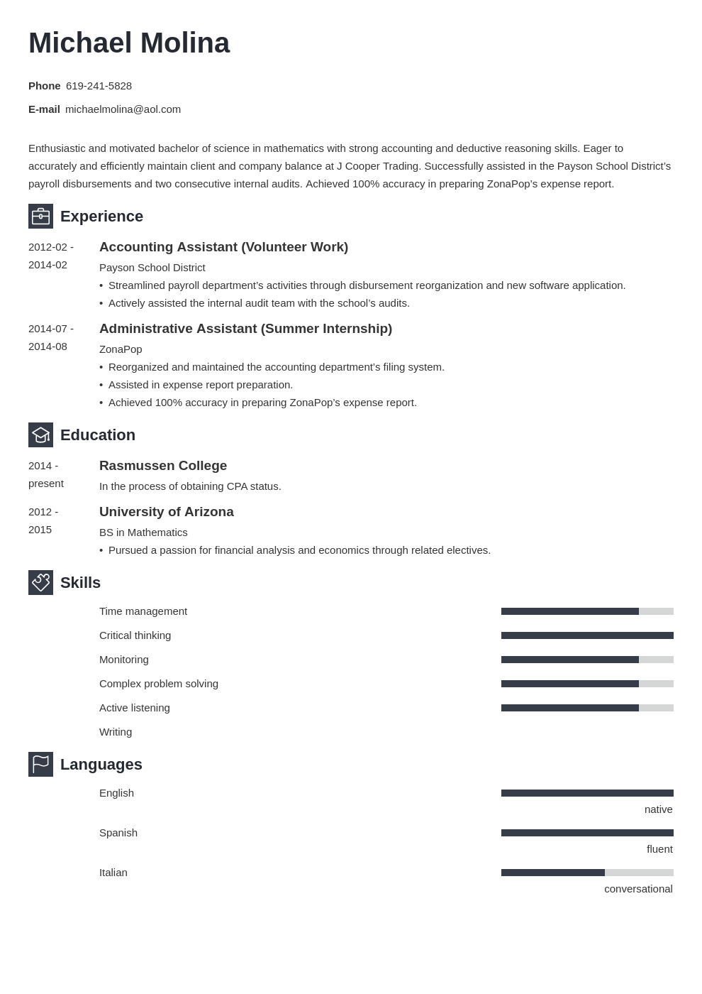 Entry Level Accounting Resume Sample And Guide