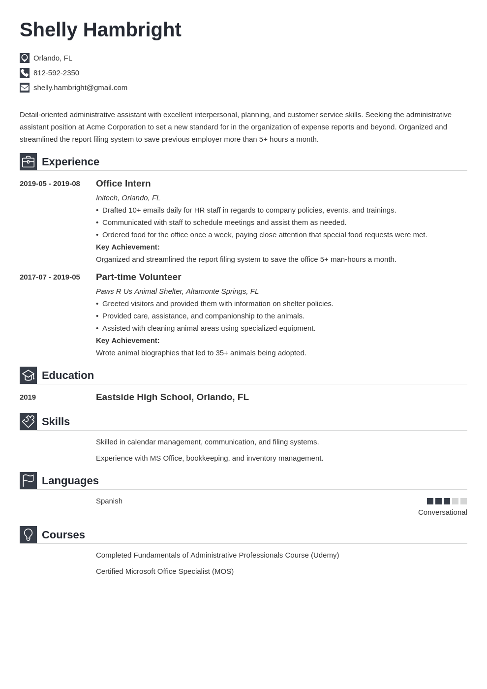 Entry Level Administrative Assistant Resume Sample & Guide