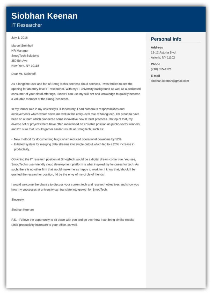 College Grad Cover Letter Entry Level from cdn-images.zety.com