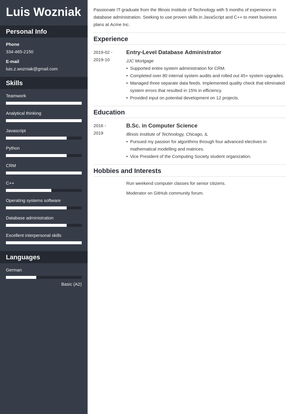 Entry Level Information Technology It Resume Template