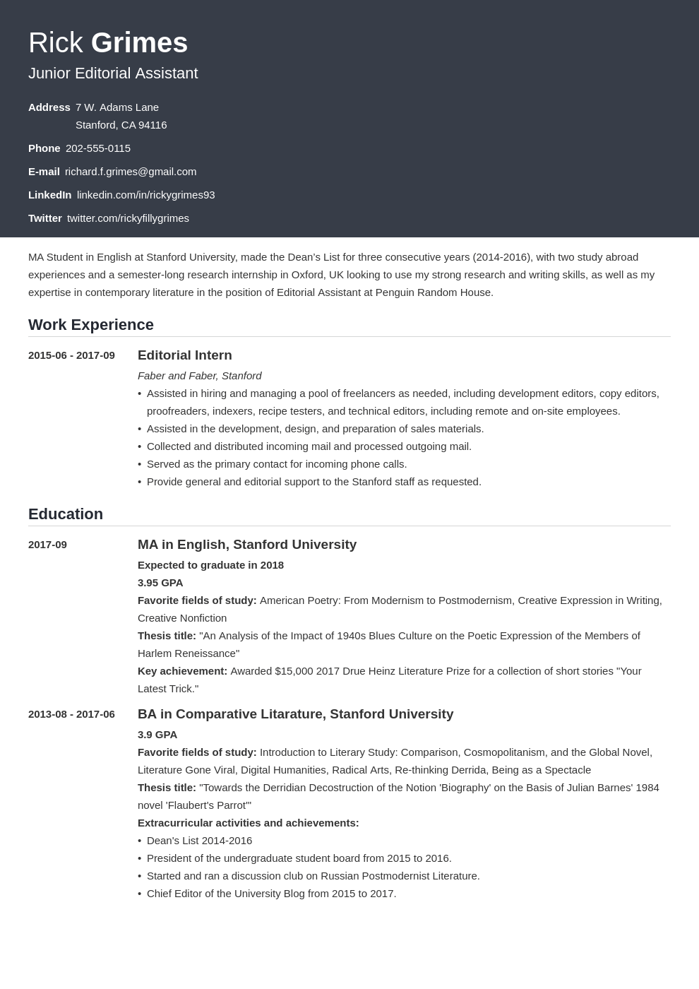 entry level resume example template influx