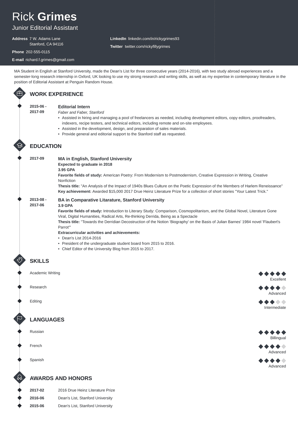 how to write a resume for an entry level position