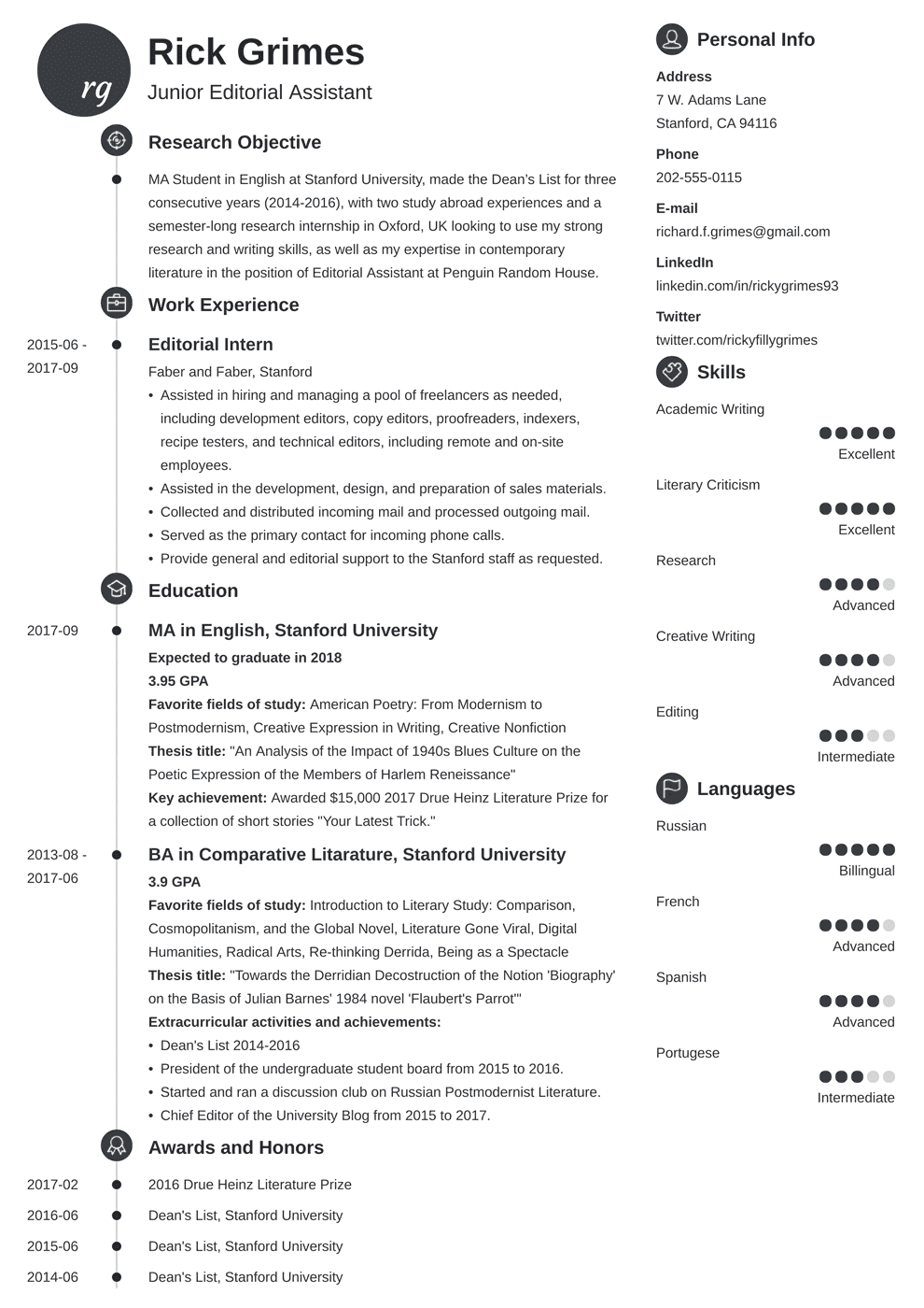 resume template for entry level
