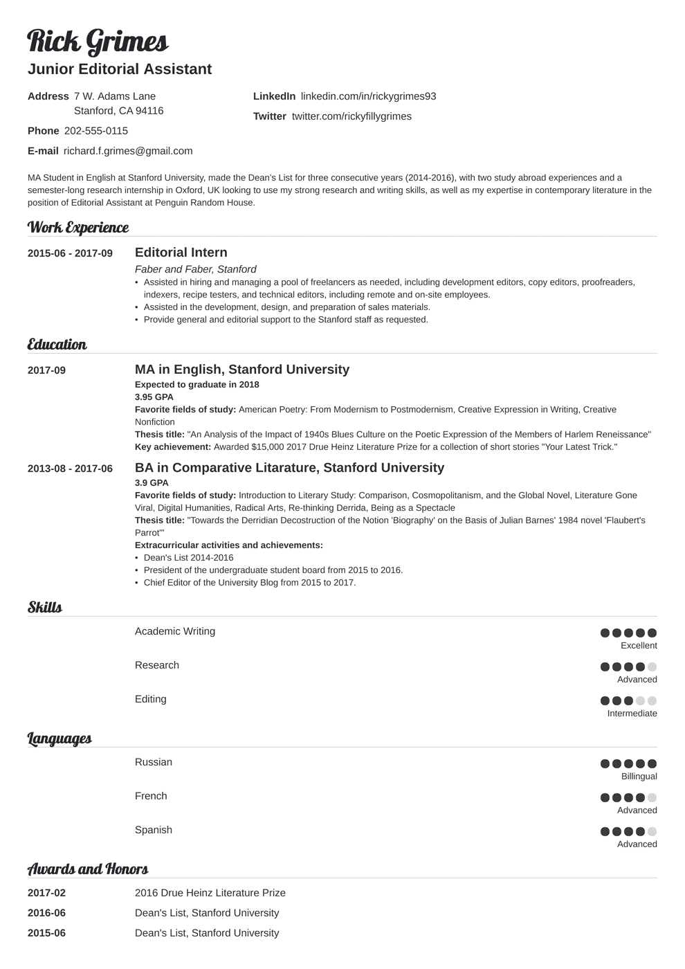 Job Beginner Basic Resume Format