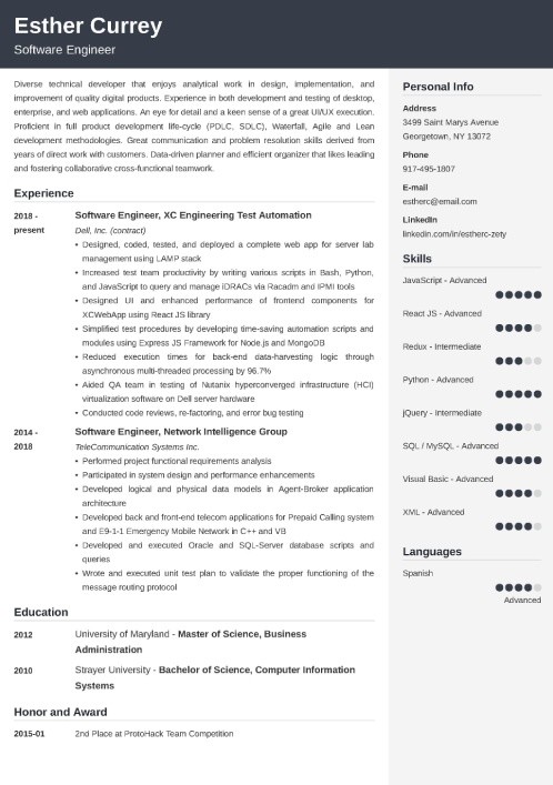 sample resume example