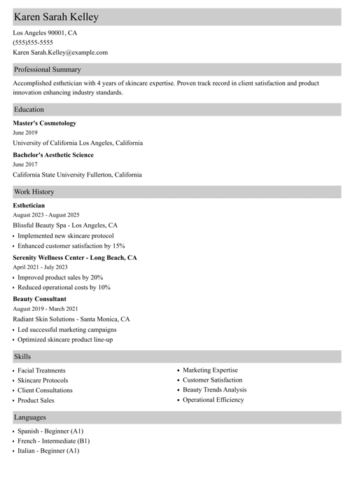 sample resume example