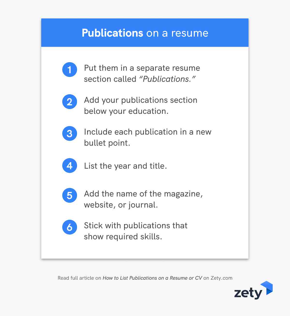 How To List Publications On A Resume Or Cv Guidelines Tips