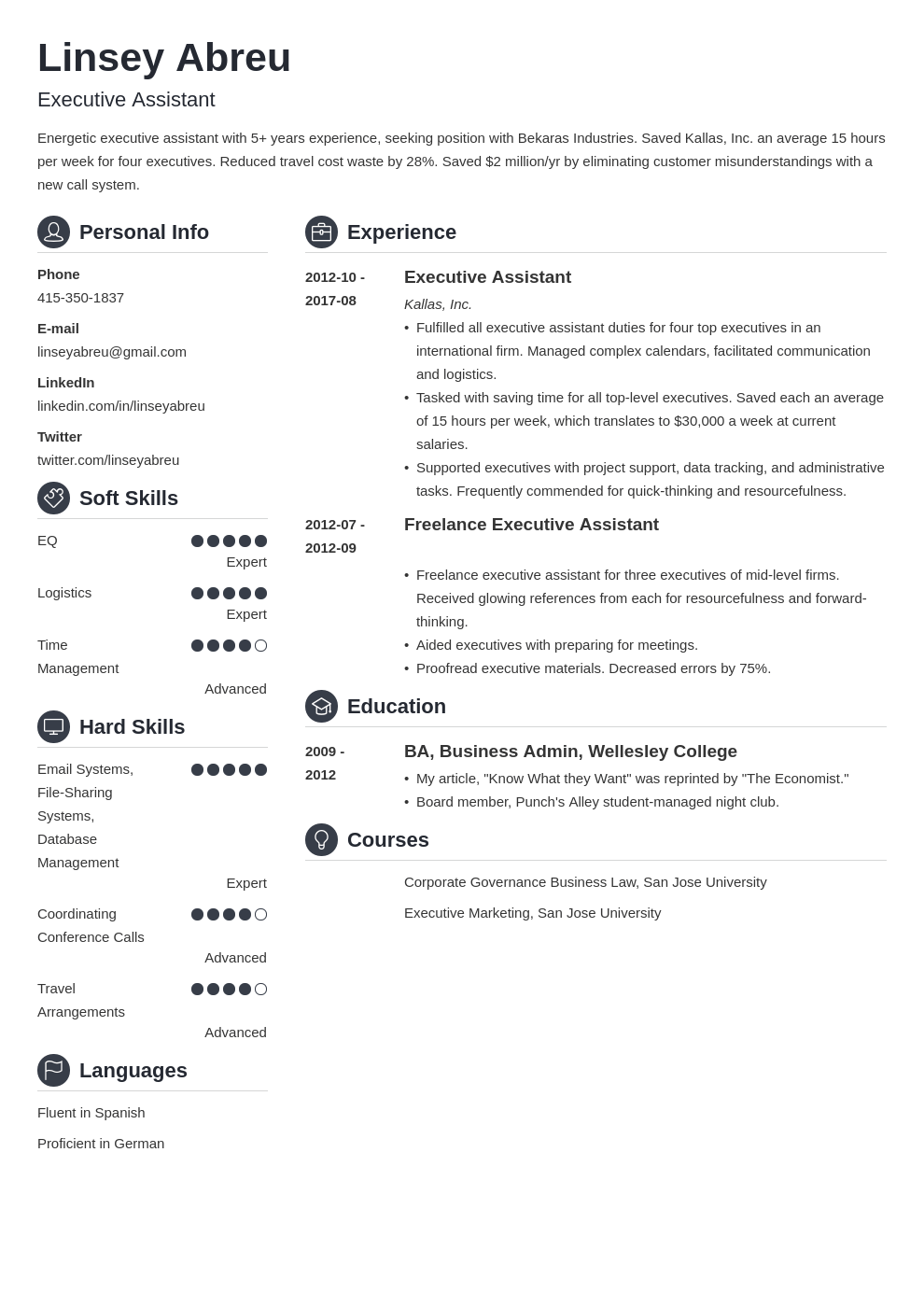 executive assistant resume examples template crisp