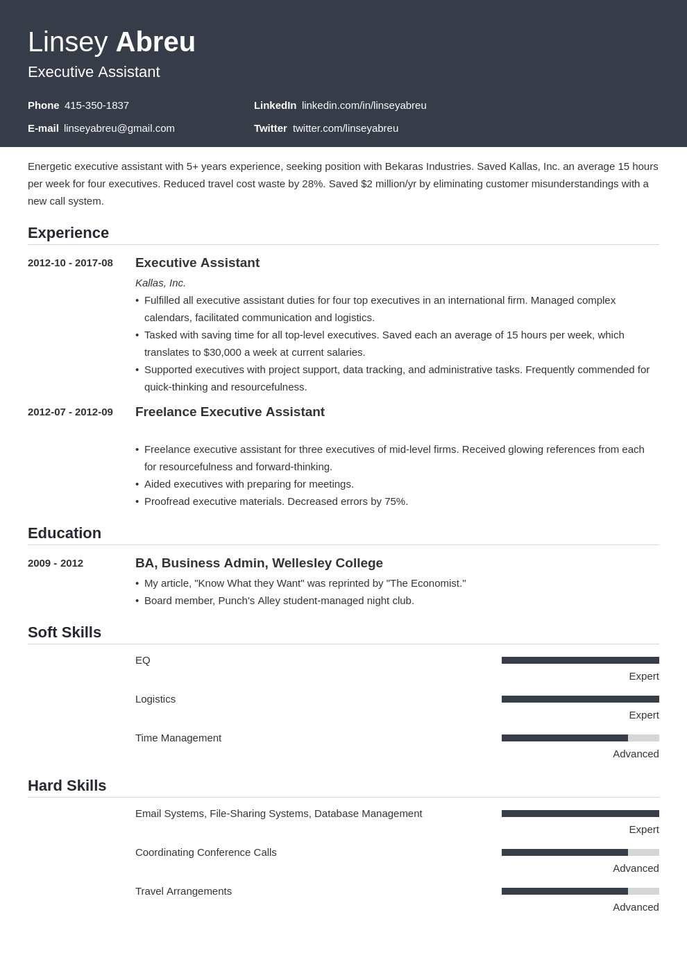 executive assistant resume examples template influx