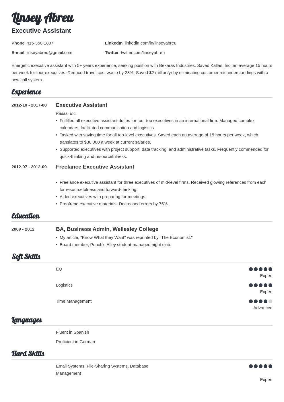 executive assistant resume examples template valera