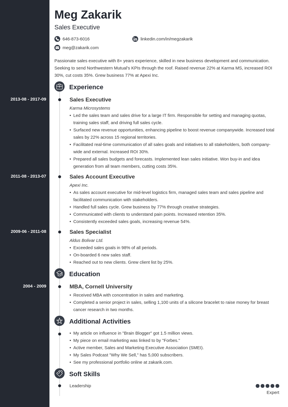 modern executive resume template