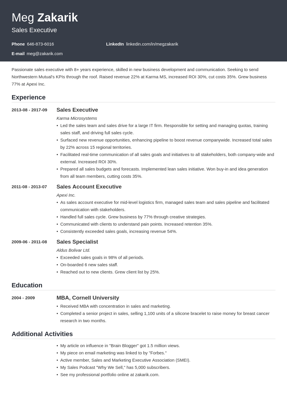 Resume Template Executive