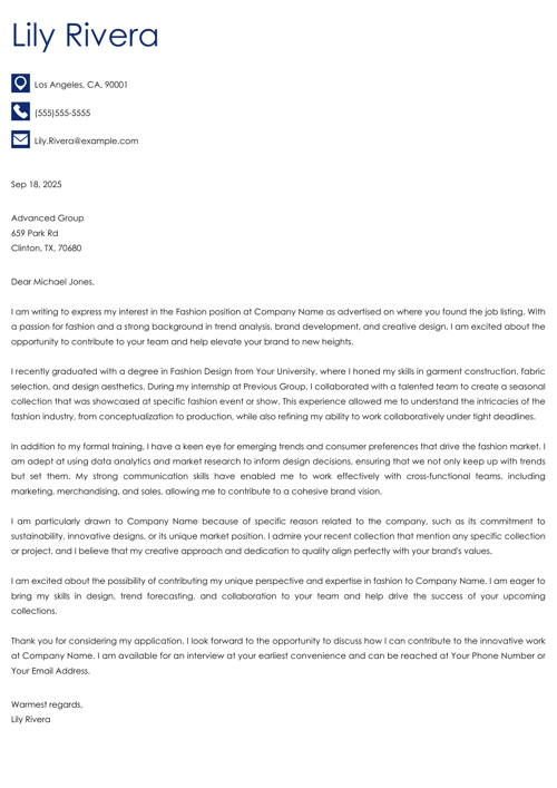 sample cover letter example
