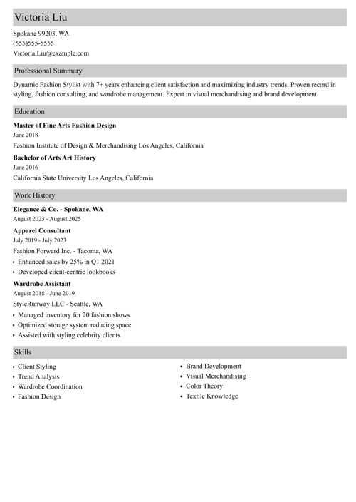 sample resume example