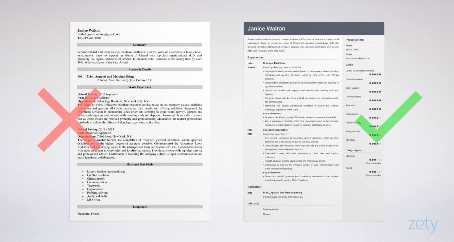 Fashion Resume Examples (Templates Guide with 20  Tips)