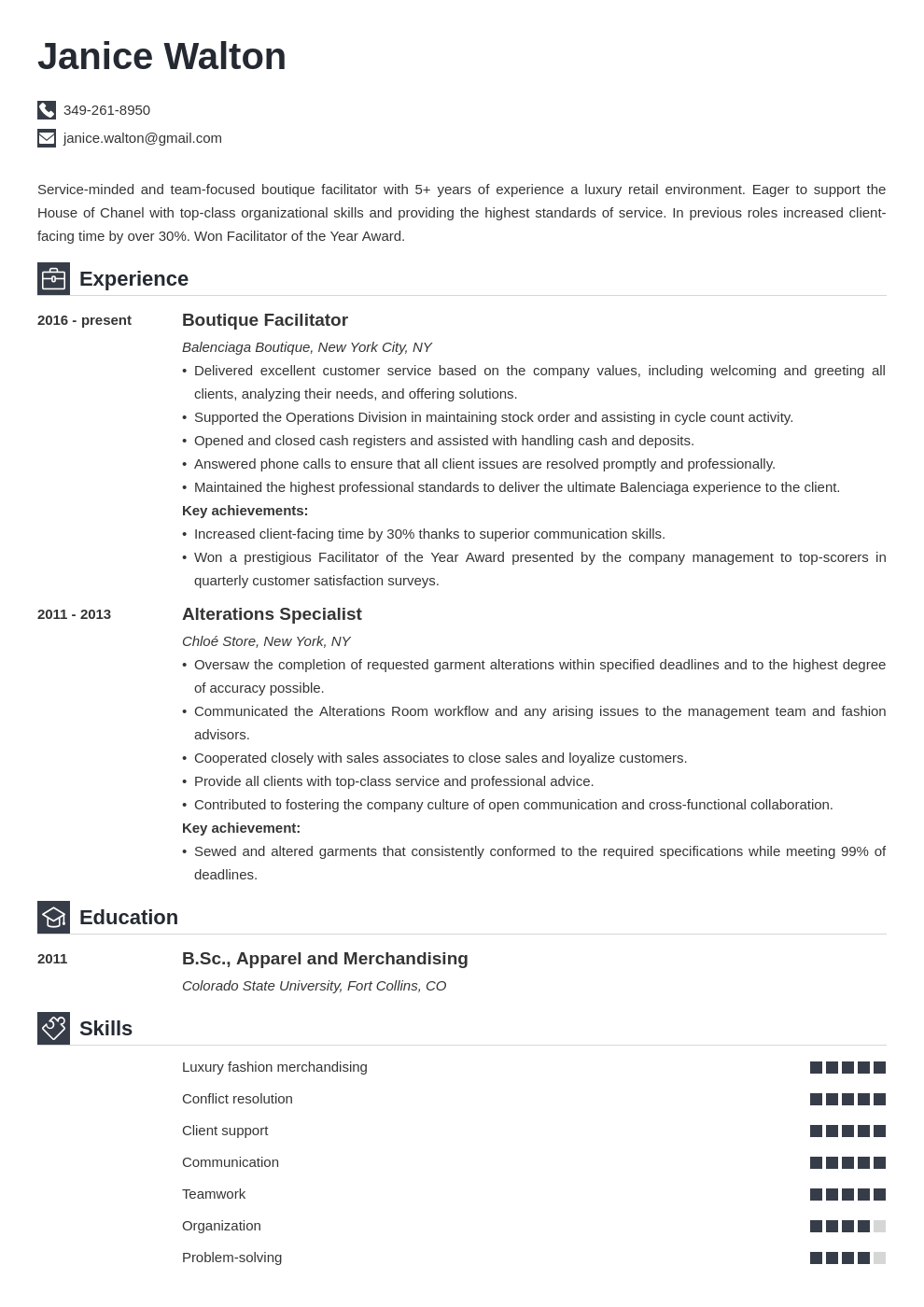 fashion resume example template iconic