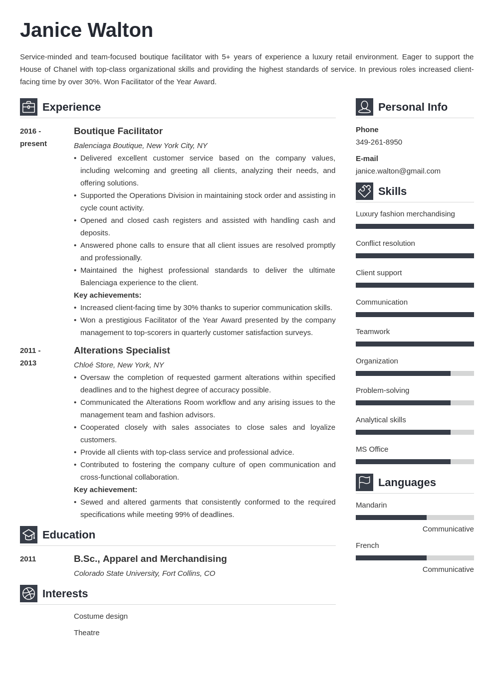 fashion resume example template vibes