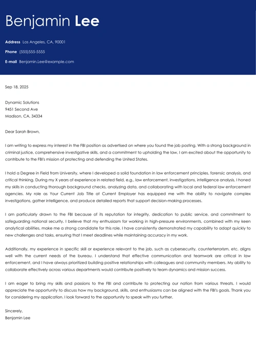 FBI COVER LETTER EXAMPLE