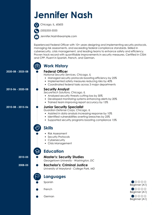 Federal resume example