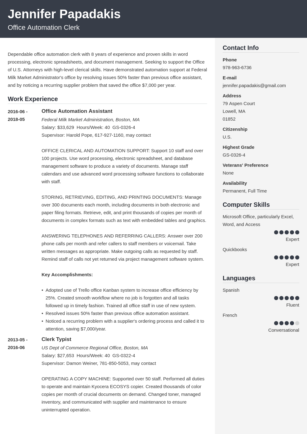 Federal Resume: Templates Example What to Include