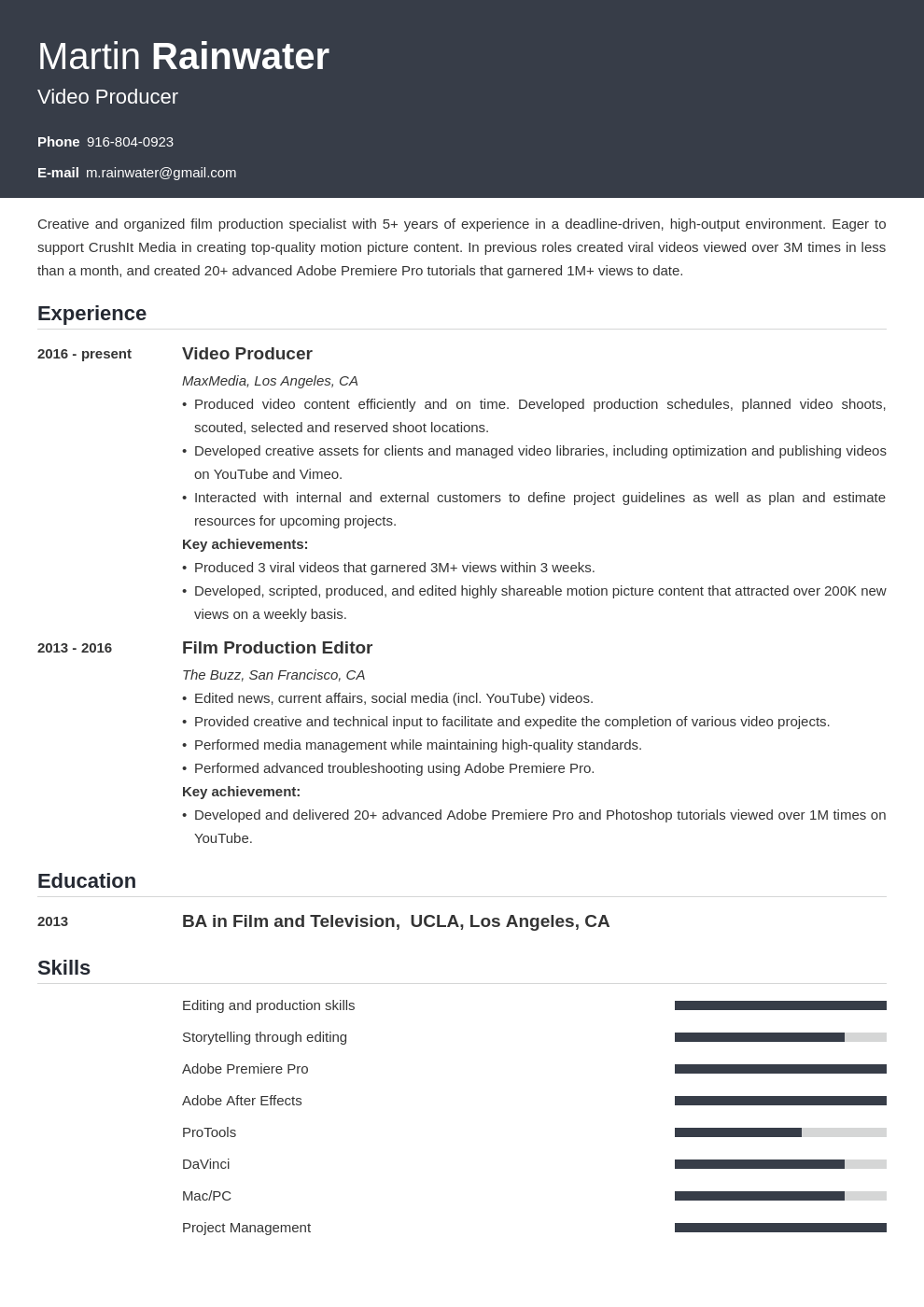 film resume example template influx