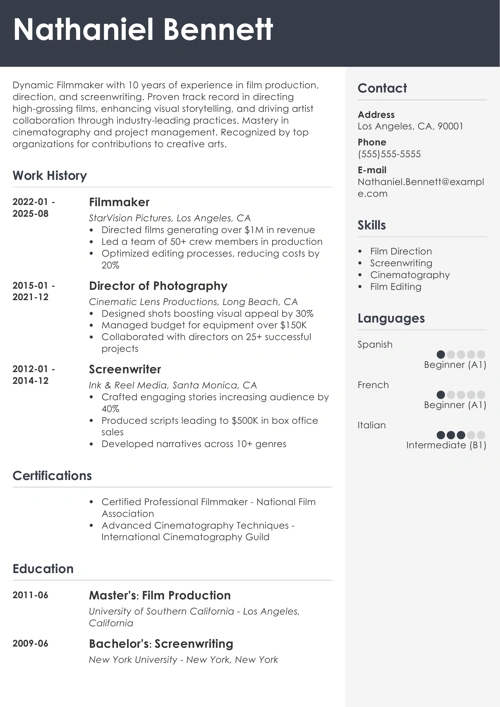sample resume example