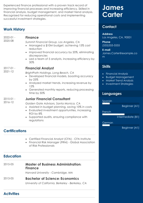 sample resume example
