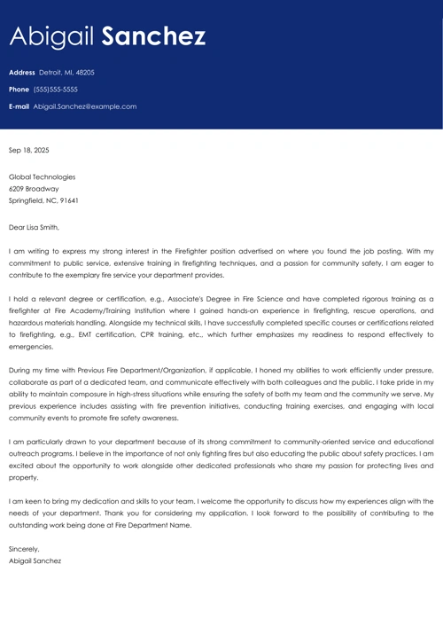 sample cover letter example