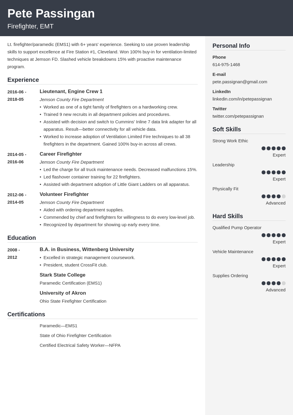 firefighter resume example template cubic