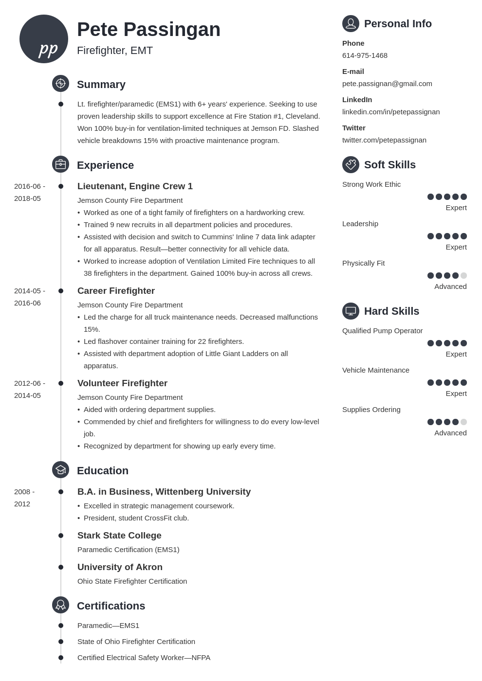 firefighter resume example template primo