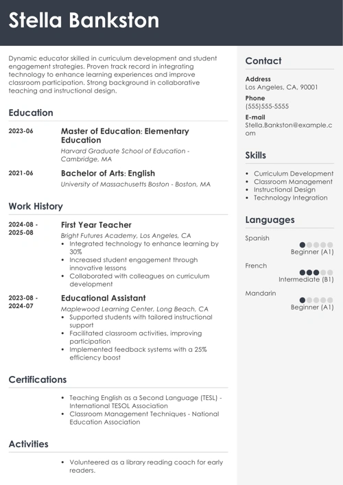 sample resume example