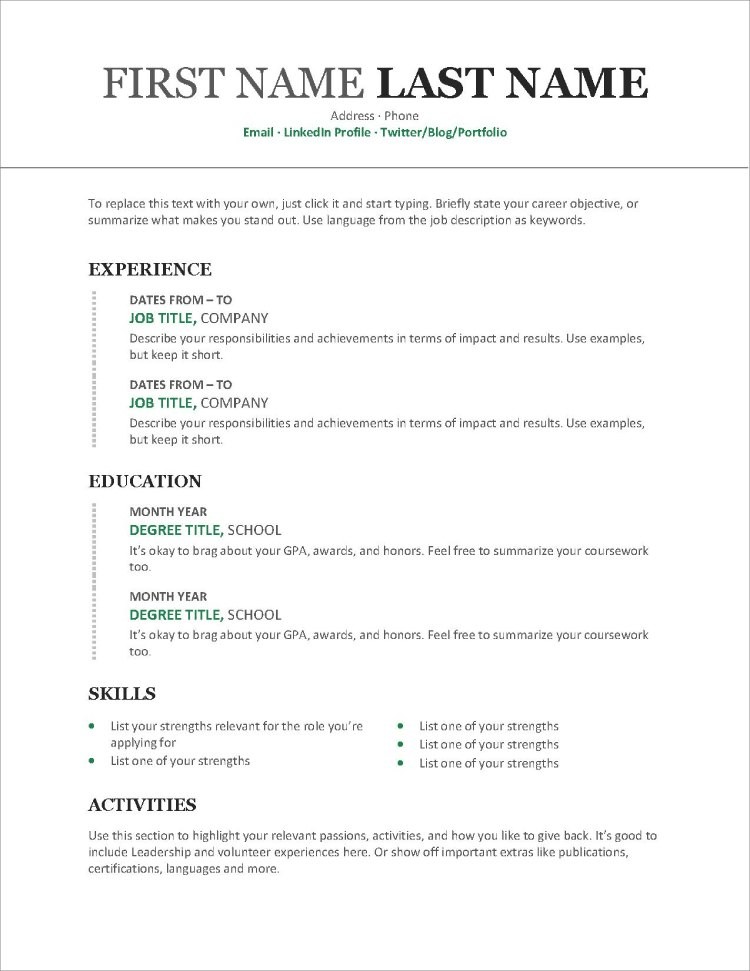 Modern free resume template